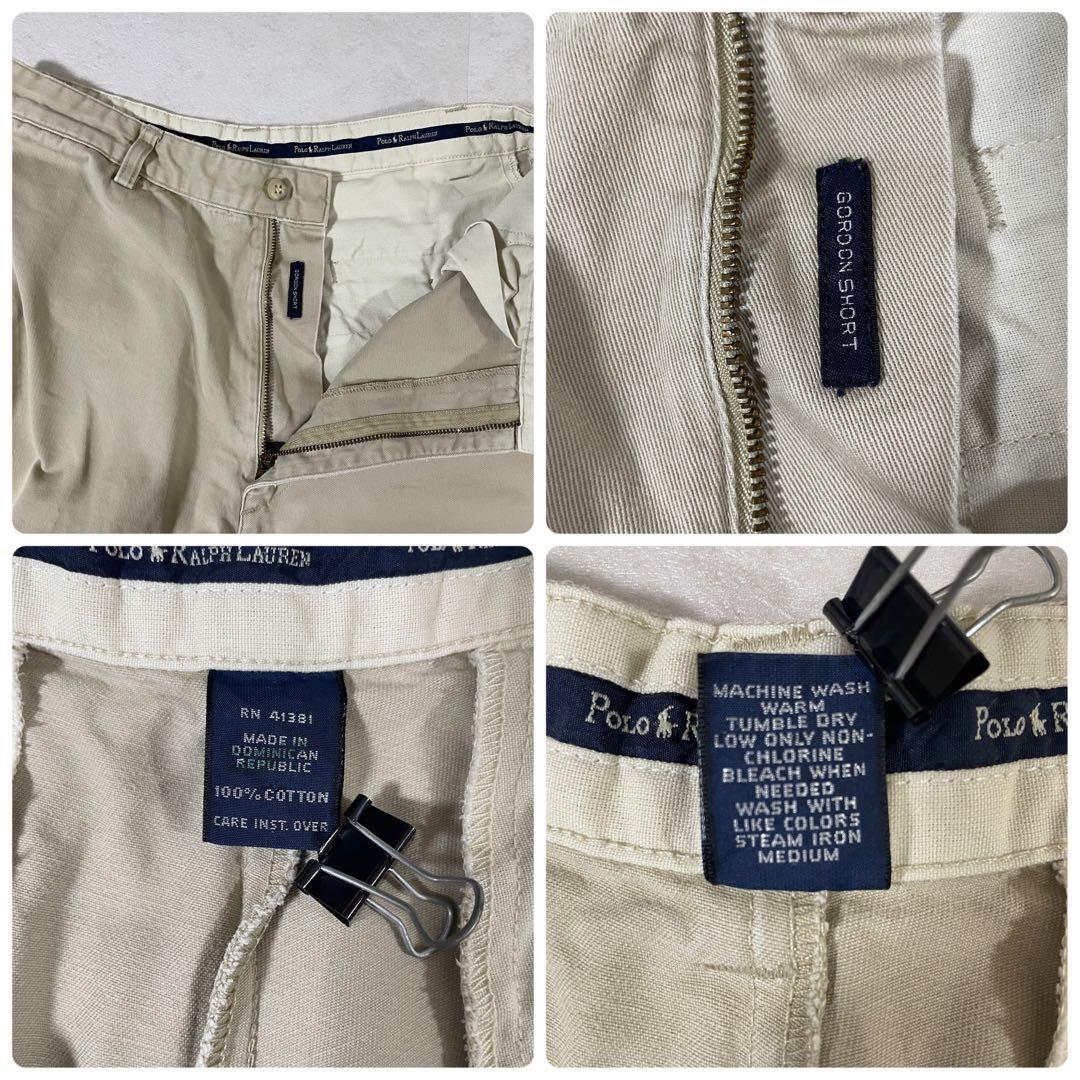 90s POLO RALPH LAUREN ハーフパンツ M相当 ベージュ