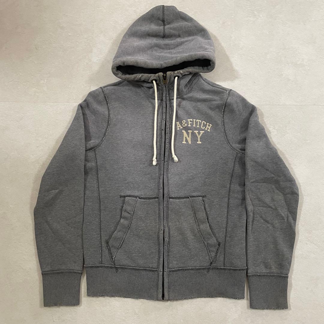 古着Abercrombie & Fitch ダメージ加工 ジップアップパーカー