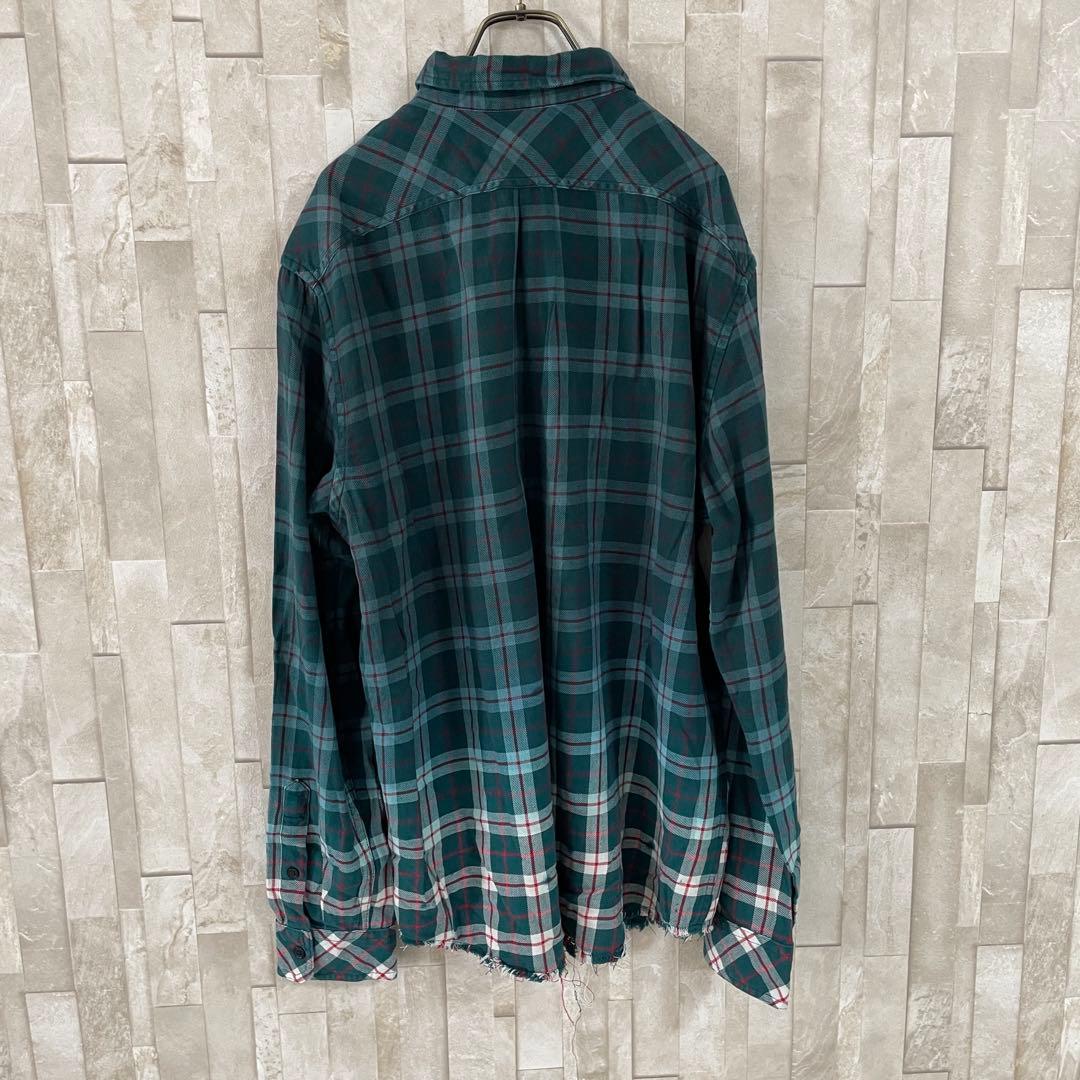 【美品】DIESEL MILLER グラデーションブリーチチェックシャツ L