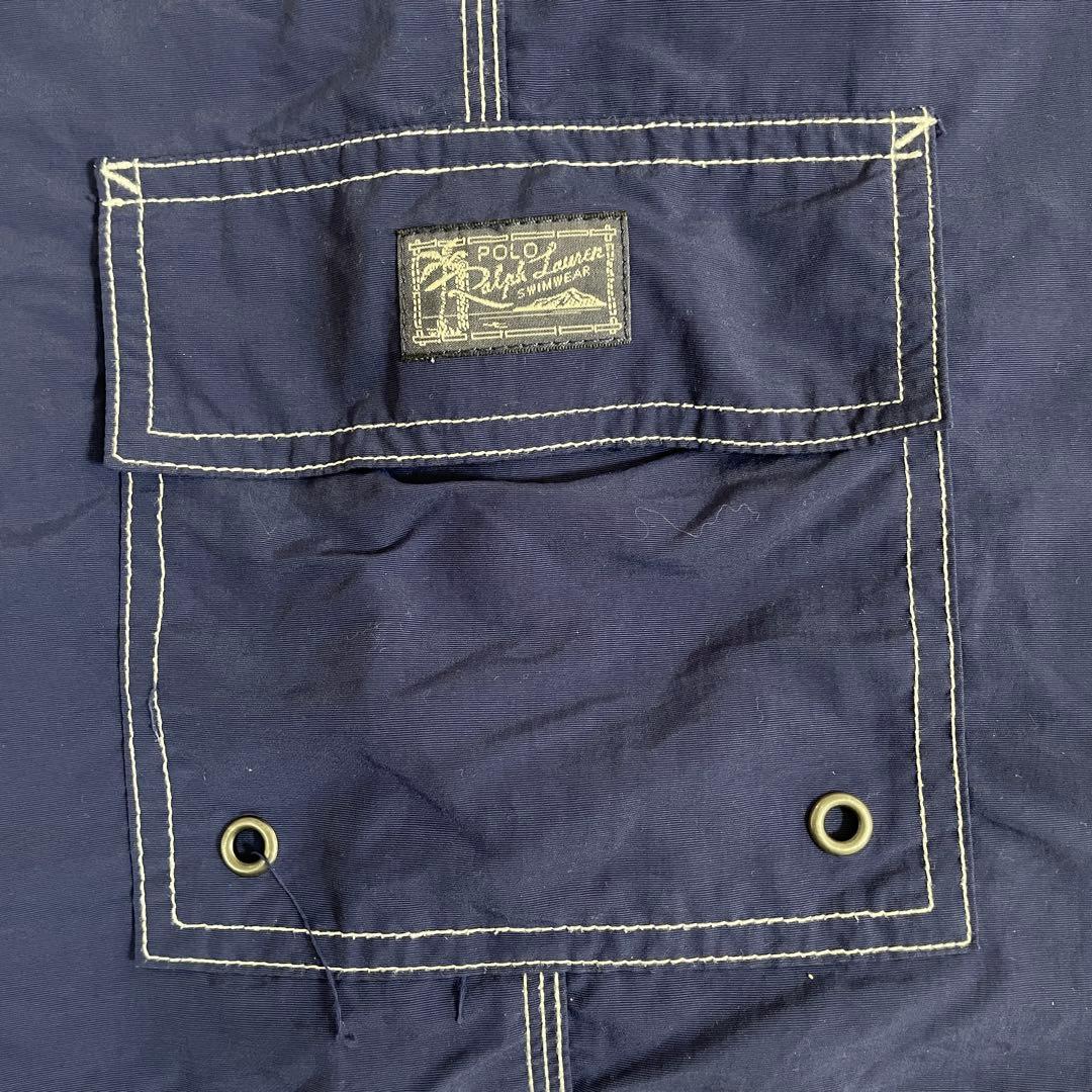 90s POLO RALPH LAUREN スイムショーツ サイズM ネイビー