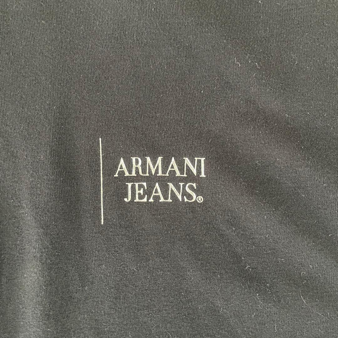 【美品】ARMANI JEANS 長袖Tシャツ ロゴプリント 8 ブラック