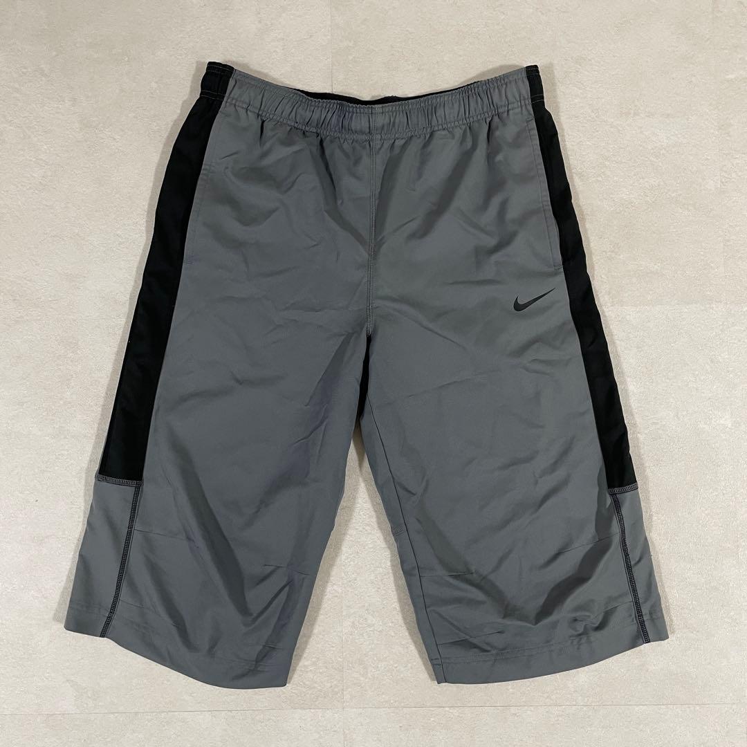 【美品】NIKE ハーフパンツ ロゴプリント サイズL グレー