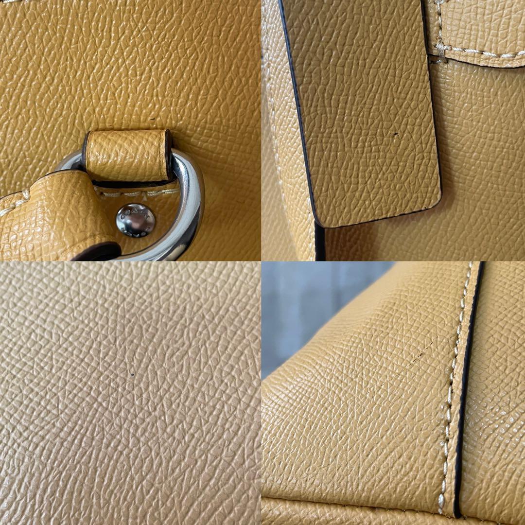 訳あり新品 COACH トートバッグ ハニカム/イエロー