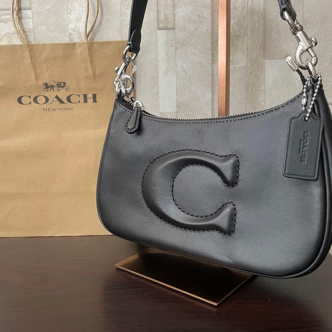 訳あり新品 COACH テリ ショルダーバッグ ブラック 2way