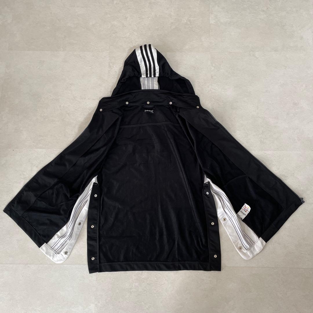古着 adidas Originals ノースリーブベスト フード付 S 黒色