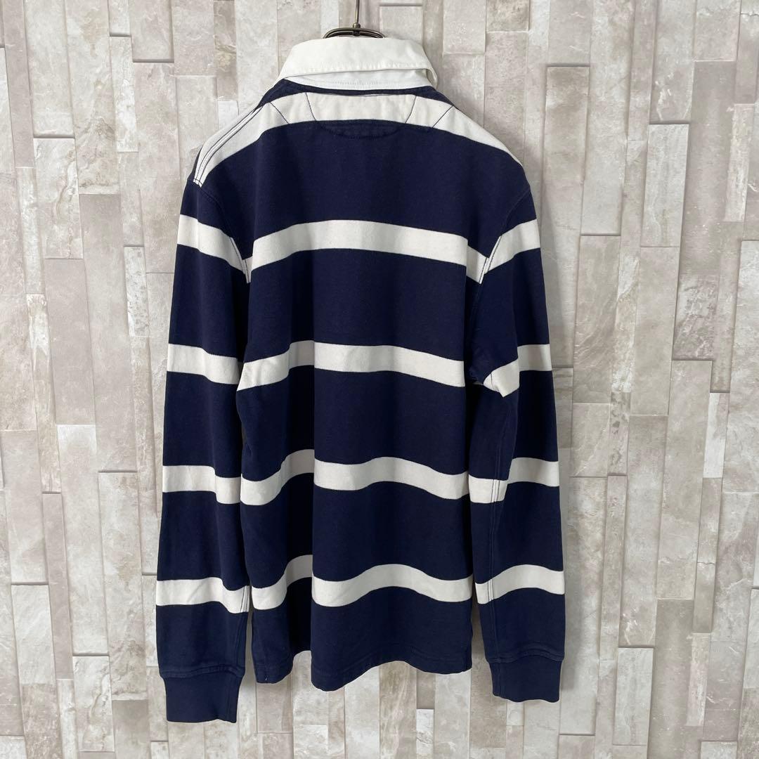 90s POLO RALPH LAUREN 長袖ポロシャツ S ボーダー柄