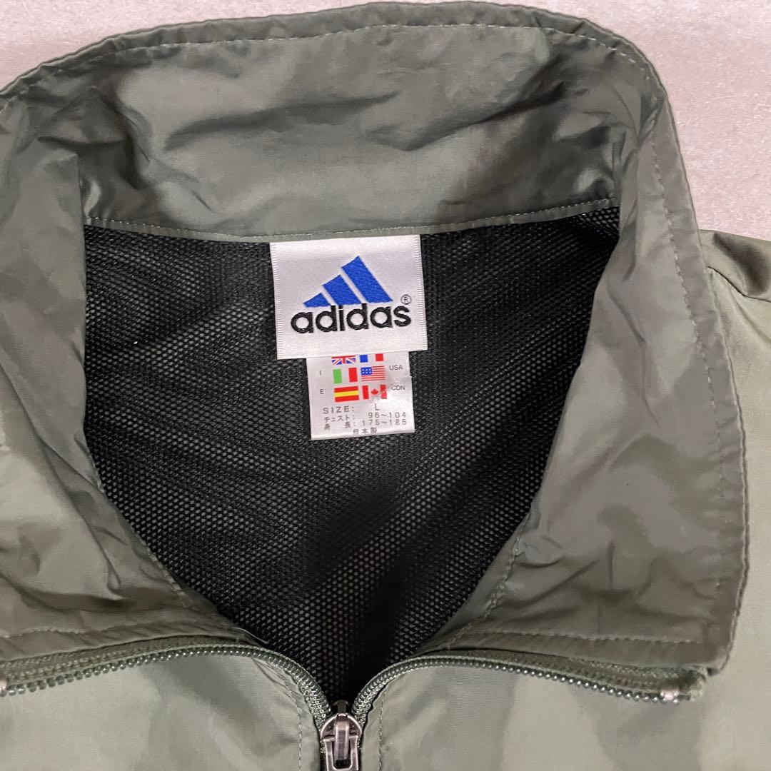 古着 adidas アディダス ナイロンジャケット サイズL カーキ