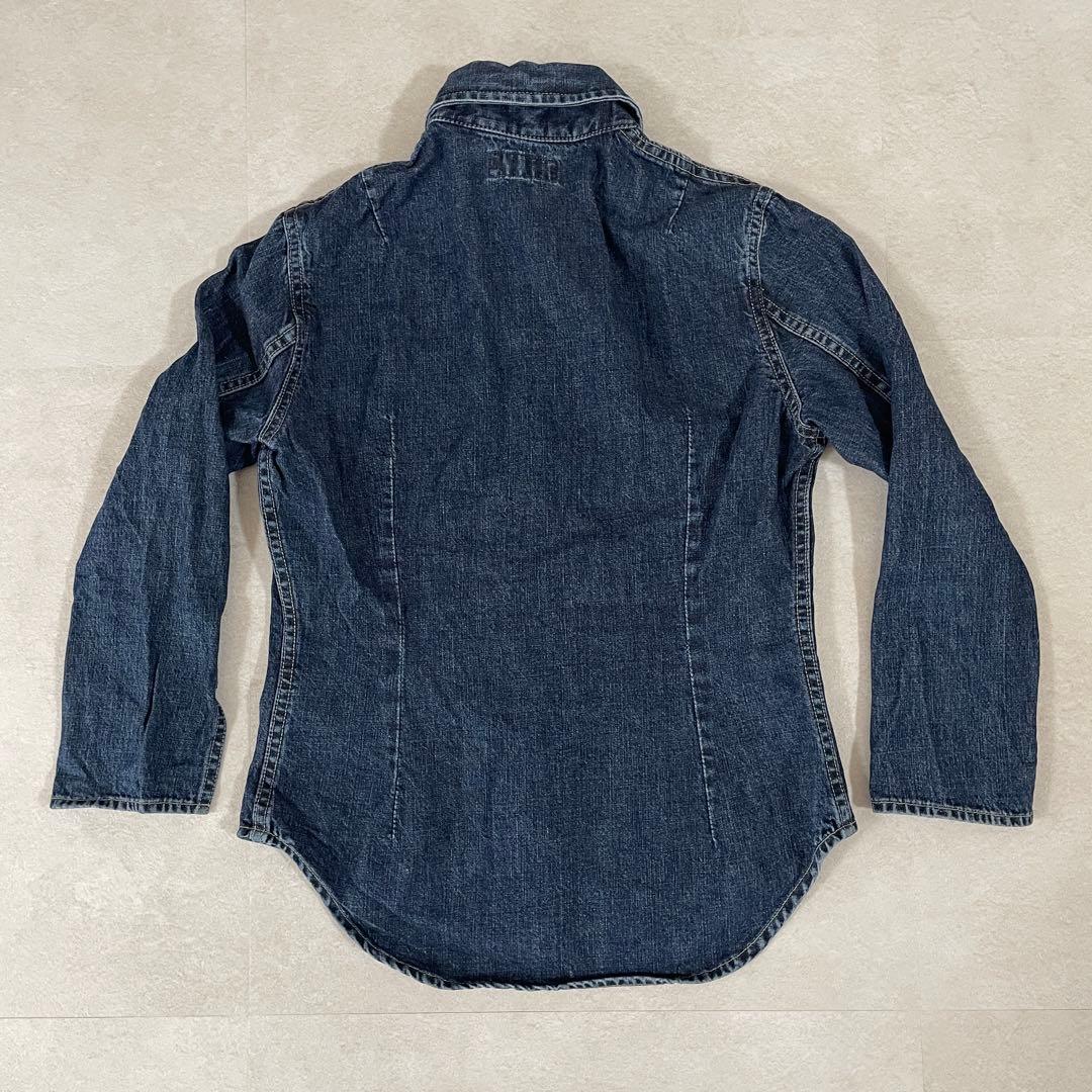 【美品】HYSTERIC GLAMOUR 長袖デニムシャツ サイズF ネイビー