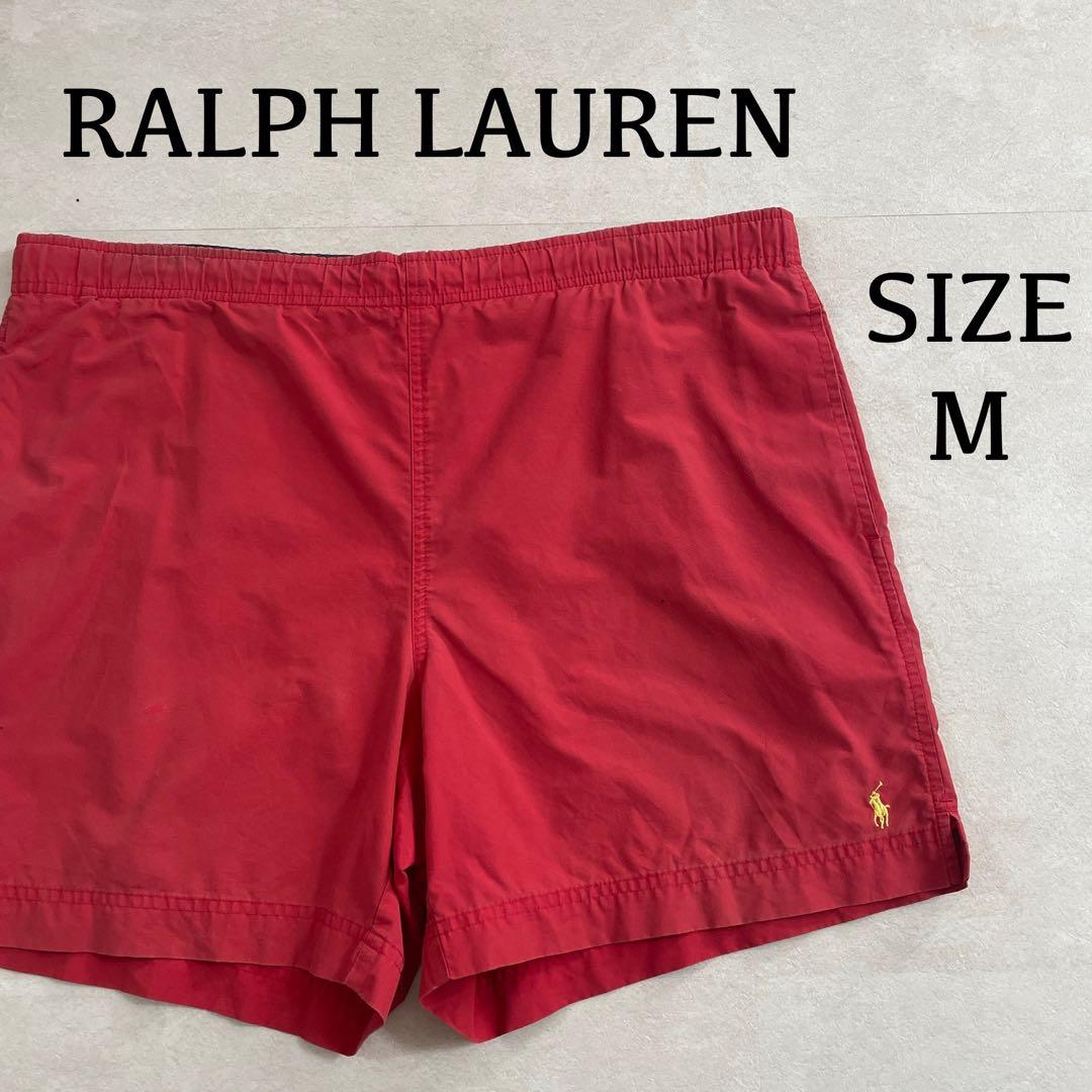 古着 RALPH LAUREN レッド スイムショーツ Mサイズ