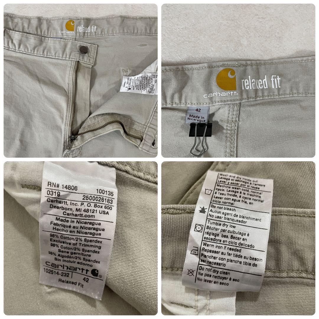 古着 carhartt ハーフパンツ サイズ42 ベージュ
