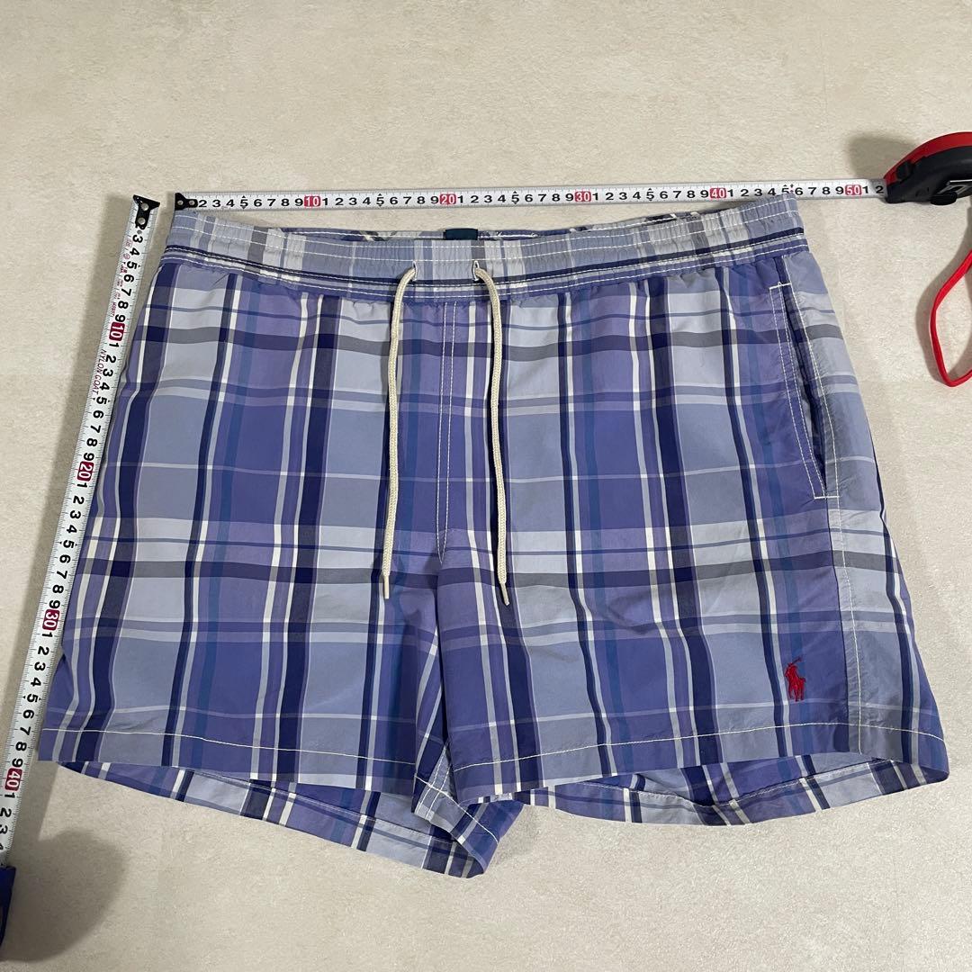 【美品】POLO RALPH LAUREN スイムショーツ 青チェック柄 S