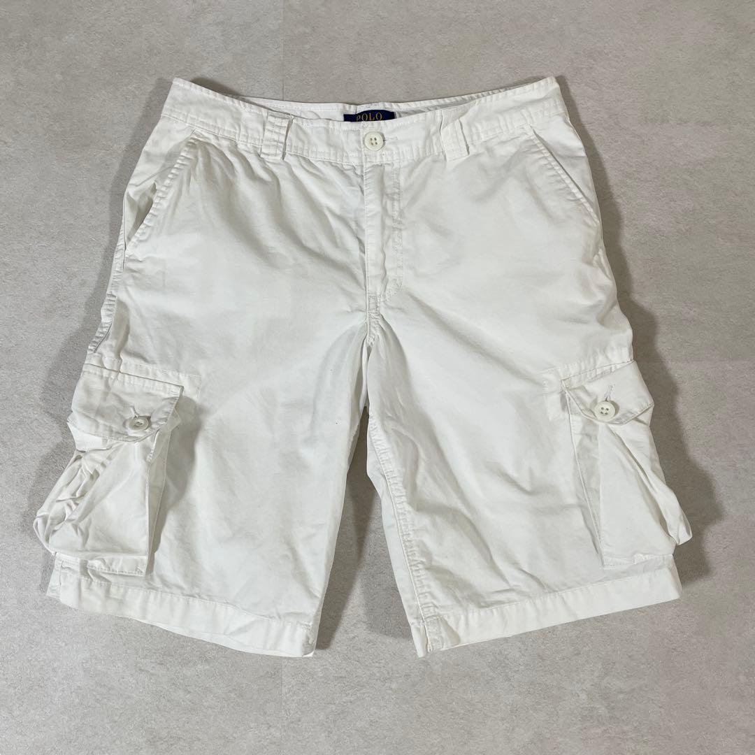 古着 POLO RALPH LAUREN ハーフパンツサイズ18 ホワイト