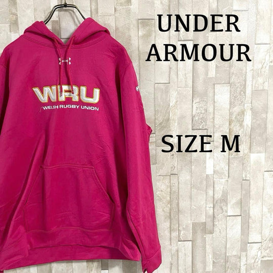 古着 UNDER ARMOUR WRU プルオーバー パーカー M ピンク