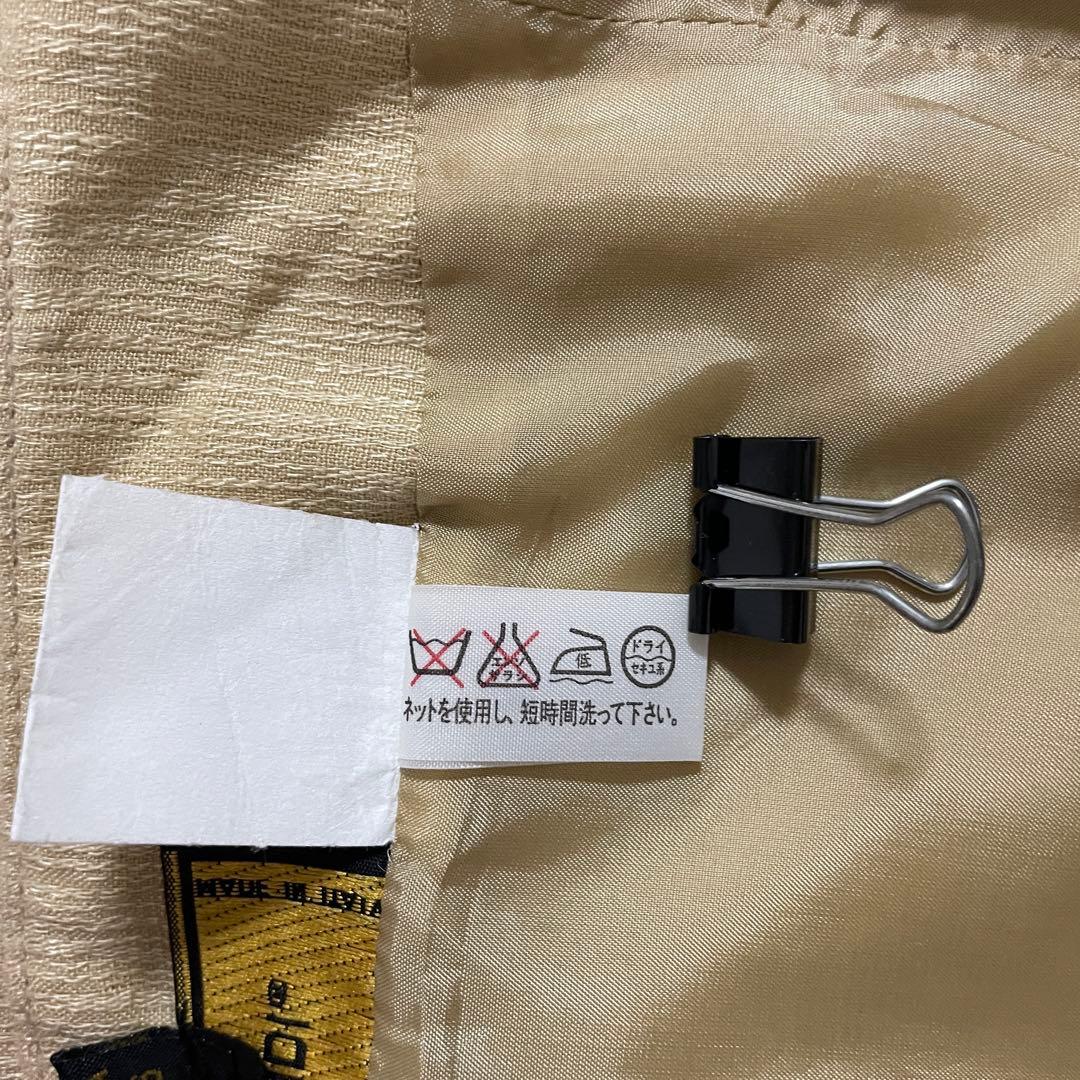 【美品】FENDI ひざ丈スカート イタリア製 麻100％ 40 ベージュ系