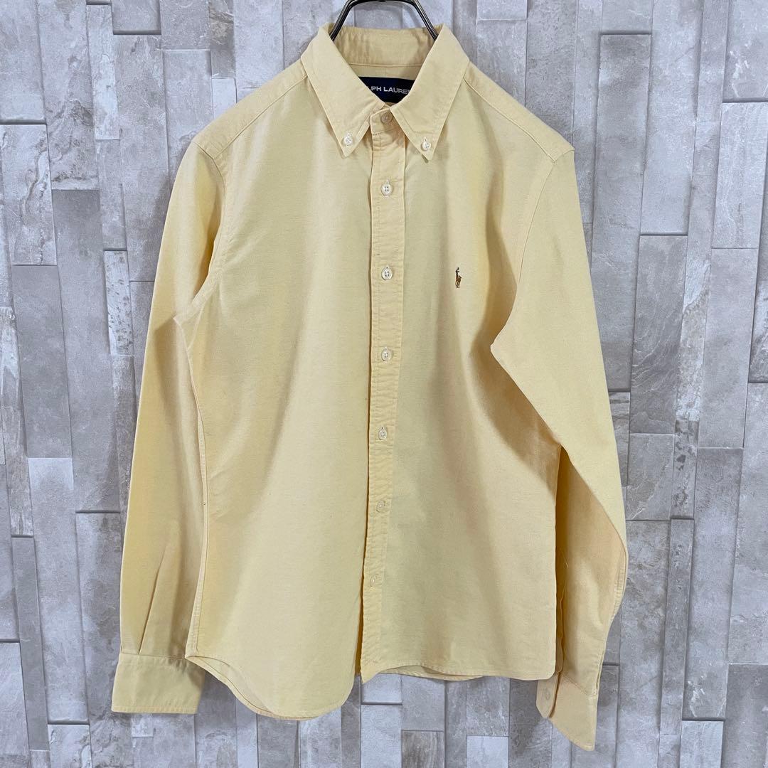 【美品】90s POLO RALPH LAUREN 長袖シャツ 7 イエロー