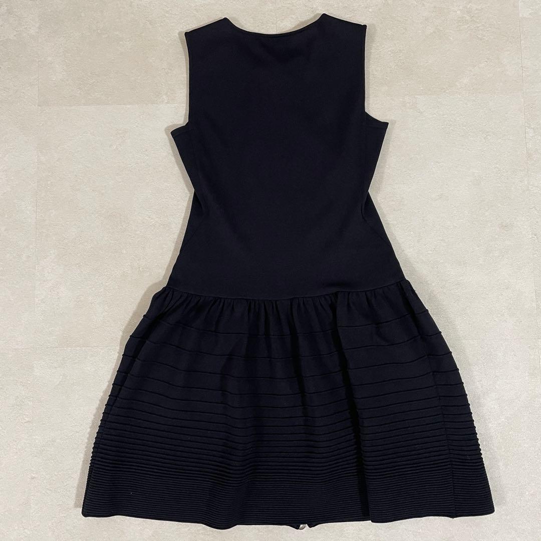 【美品】 Rene ノースリーブワンピース 日本製 プリーツ フロントファスナー