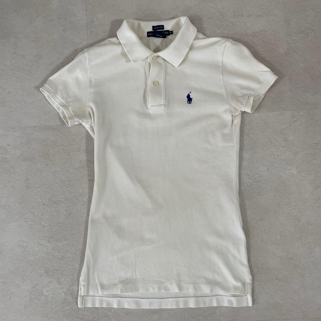 90s POLO RALPH LAUREN 半袖ポロシャツ XS ホワイト