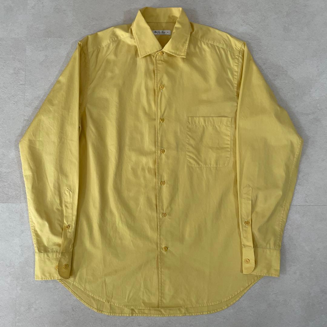 古着 Loro Piana 長袖シャツ イタリア製 サイズM イエロー