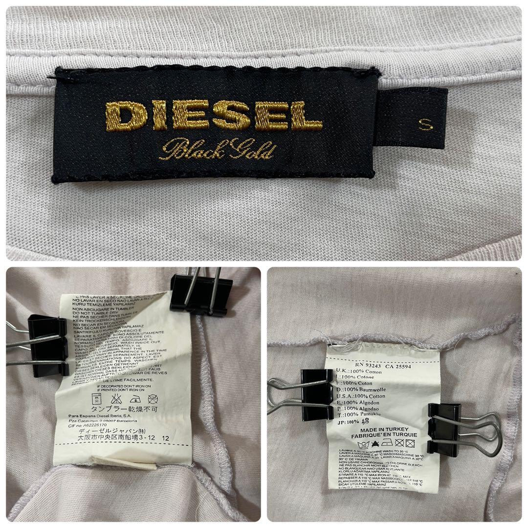 古着 DIESEL BLACK GOLD 7分袖Tシャツ S ライトピンク