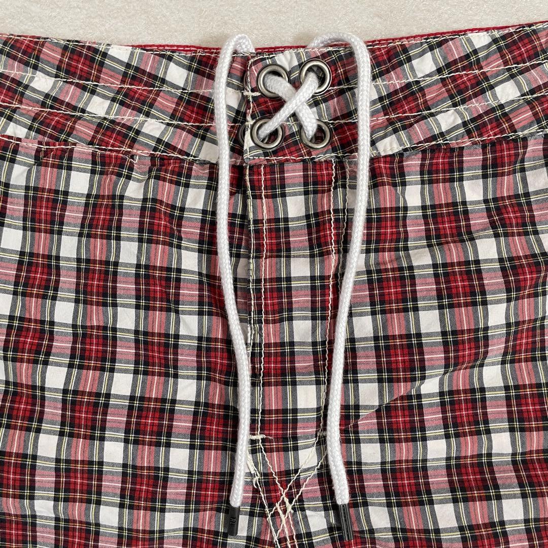 【美品】POLO RALPH LAUREN ハーフパンツ レッド系 チェック柄