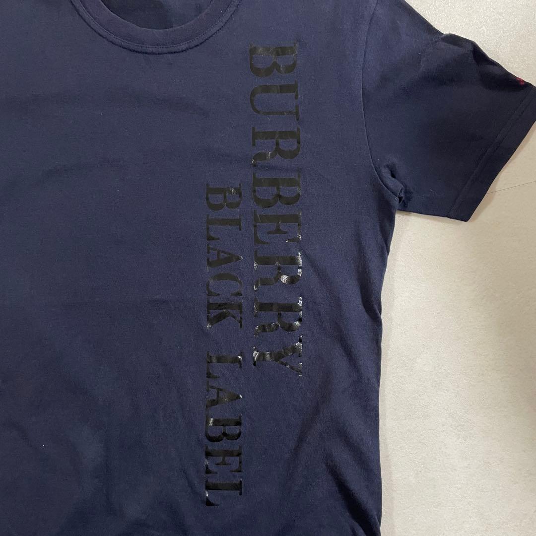 【美品】BURBERRY BLACK LABEL 半袖Tシャツ 2 ネイビー