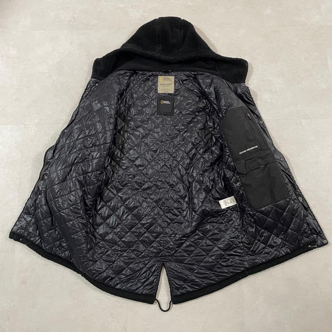 古着 NATIONAL GEOGRAPHIC ロングボアジャケット L 黒