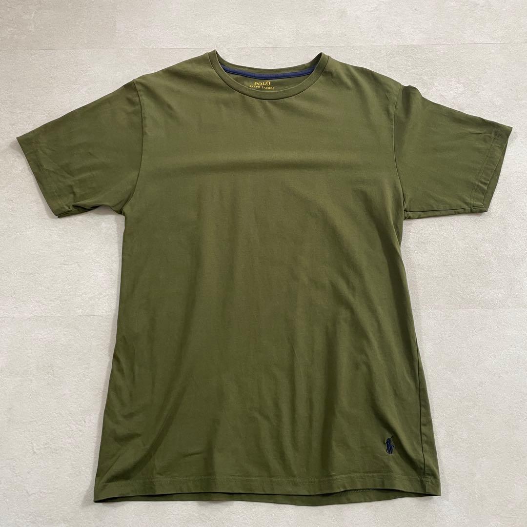 【美品】POLO RALPH LAUREN 半袖Tシャツ M カーキ 裾ポニー