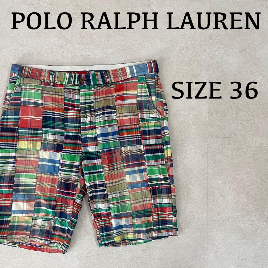 【美品】90s POLO RALPH LAUREN ハーフパンツ パッチワーク