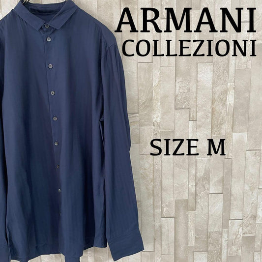 古着 ARMANI COLLEZIONI 長袖シャツ シャドーストライプ M