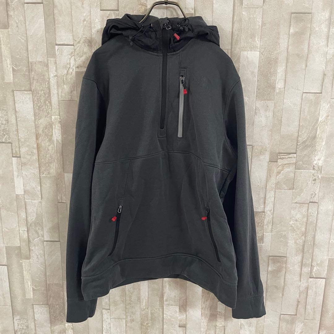 古着 THE NORTH FACE ハーフジップパーカー ブラック Mサイズ