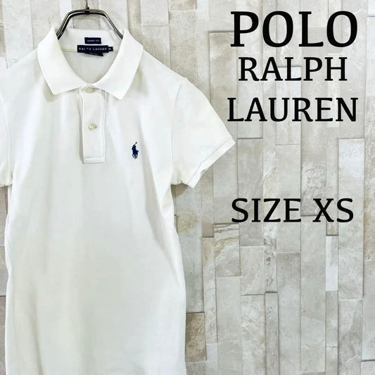 90s POLO RALPH LAUREN 半袖ポロシャツ XS ホワイト
