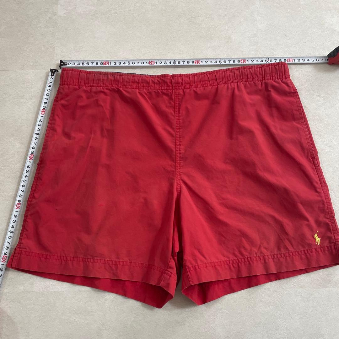 古着 RALPH LAUREN レッド スイムショーツ Mサイズ