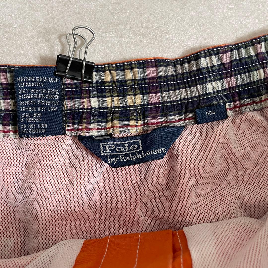 90s POLO RALPH LAUREN スイムショーツ XL オレンジ