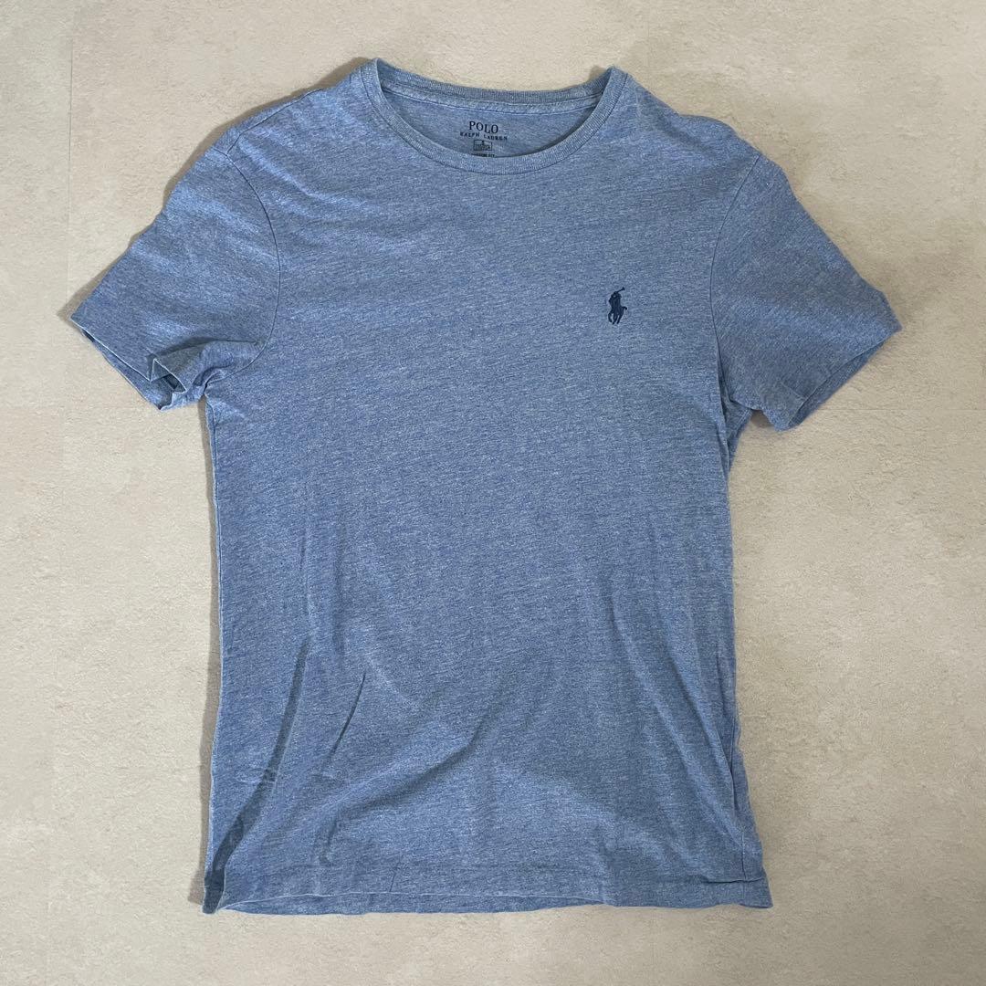 【美品】POLO RALPH LAUREN 半袖Tシャツ ポニー刺繍 S 青