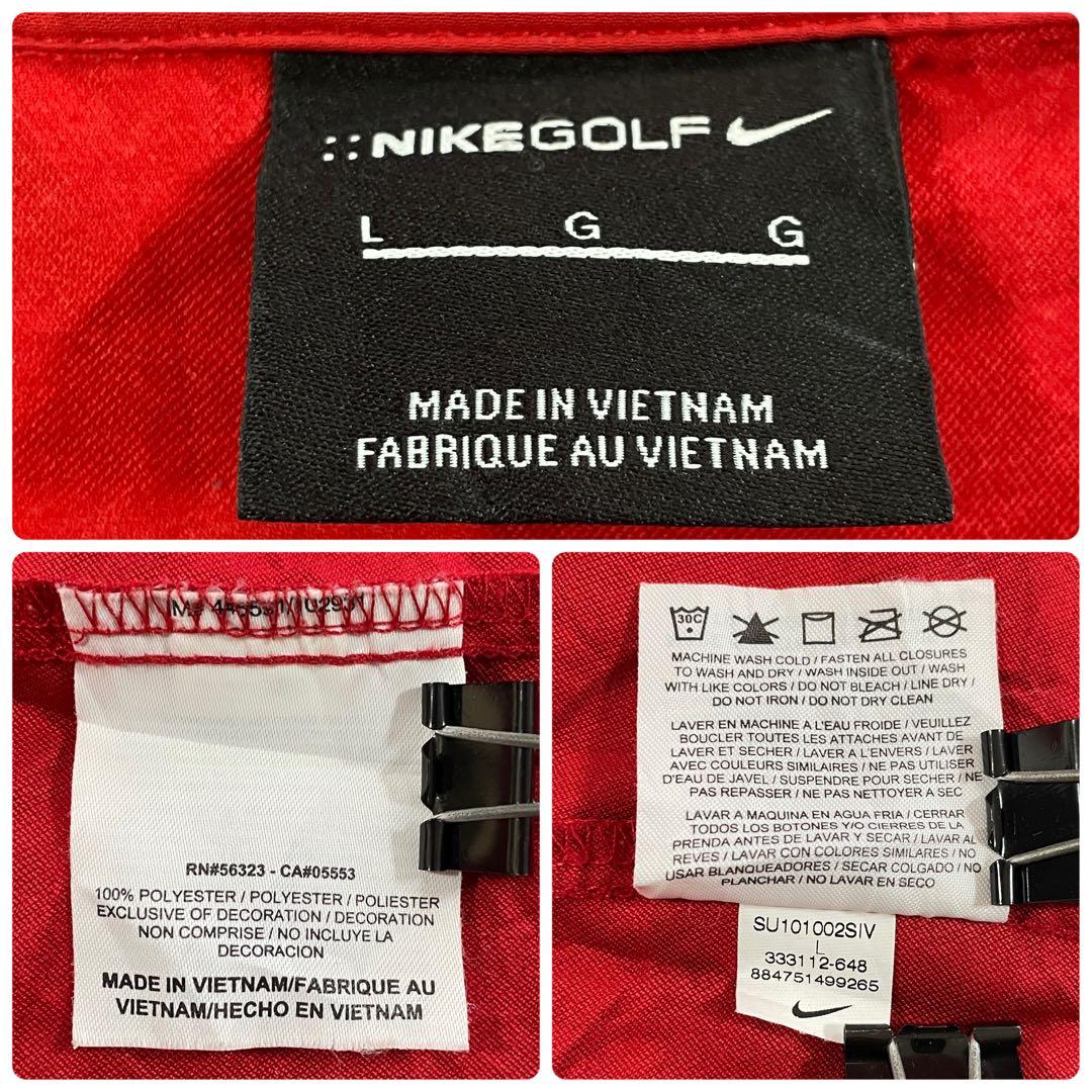古着 NIKE NIKE GOLF 半袖ハーフジップゴルフウェア L レッド