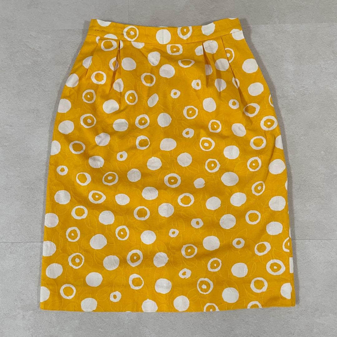 【希少】YVES SAINT LAURENT 膝丈スカート サイズL ドット柄