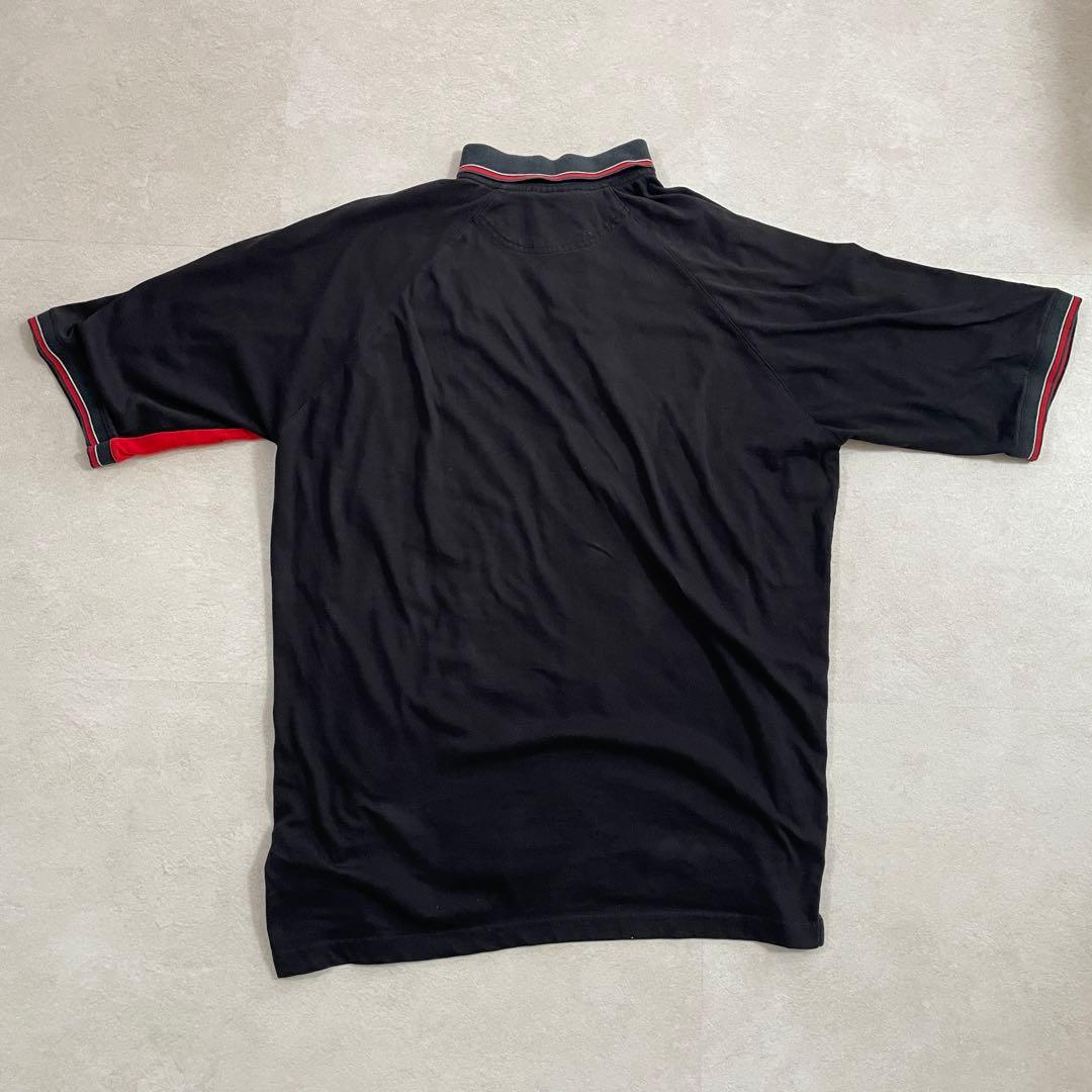 【美品】USA古着 HARTWELL SPORTS 半袖ポロシャツ XL 黒/赤