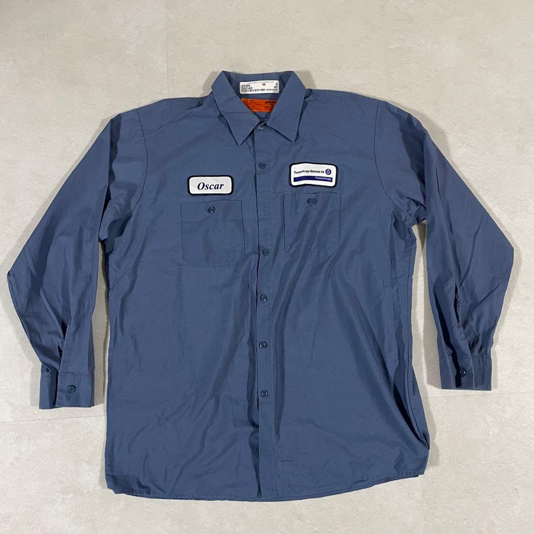 古着 RED KAP レッドキャップ 長袖 ワークシャツ サイズXL ブルー