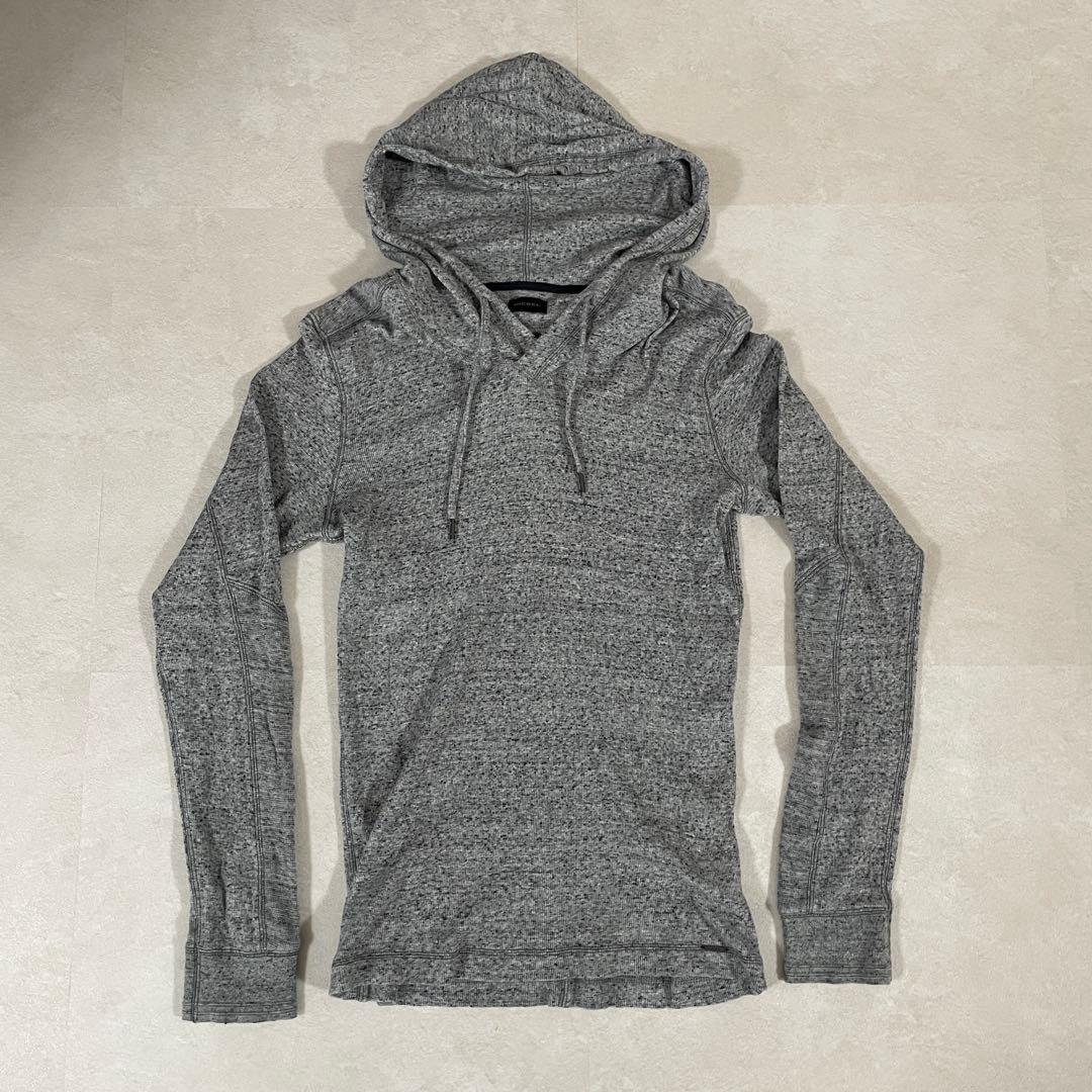 【美品】DIESEL 長袖 プルオーバー パーカー サイズL グレー