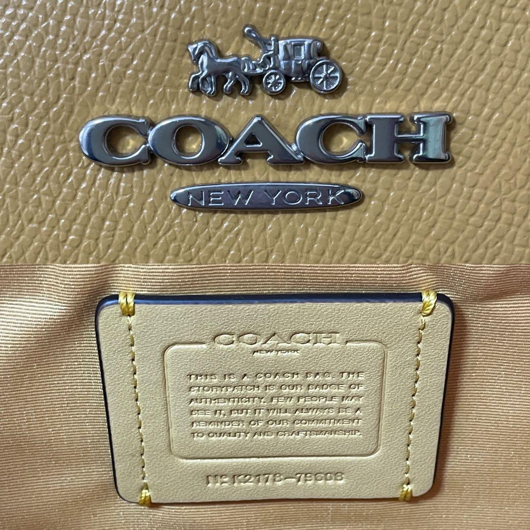 訳あり新品 COACH トートバッグ ハニカム/イエロー