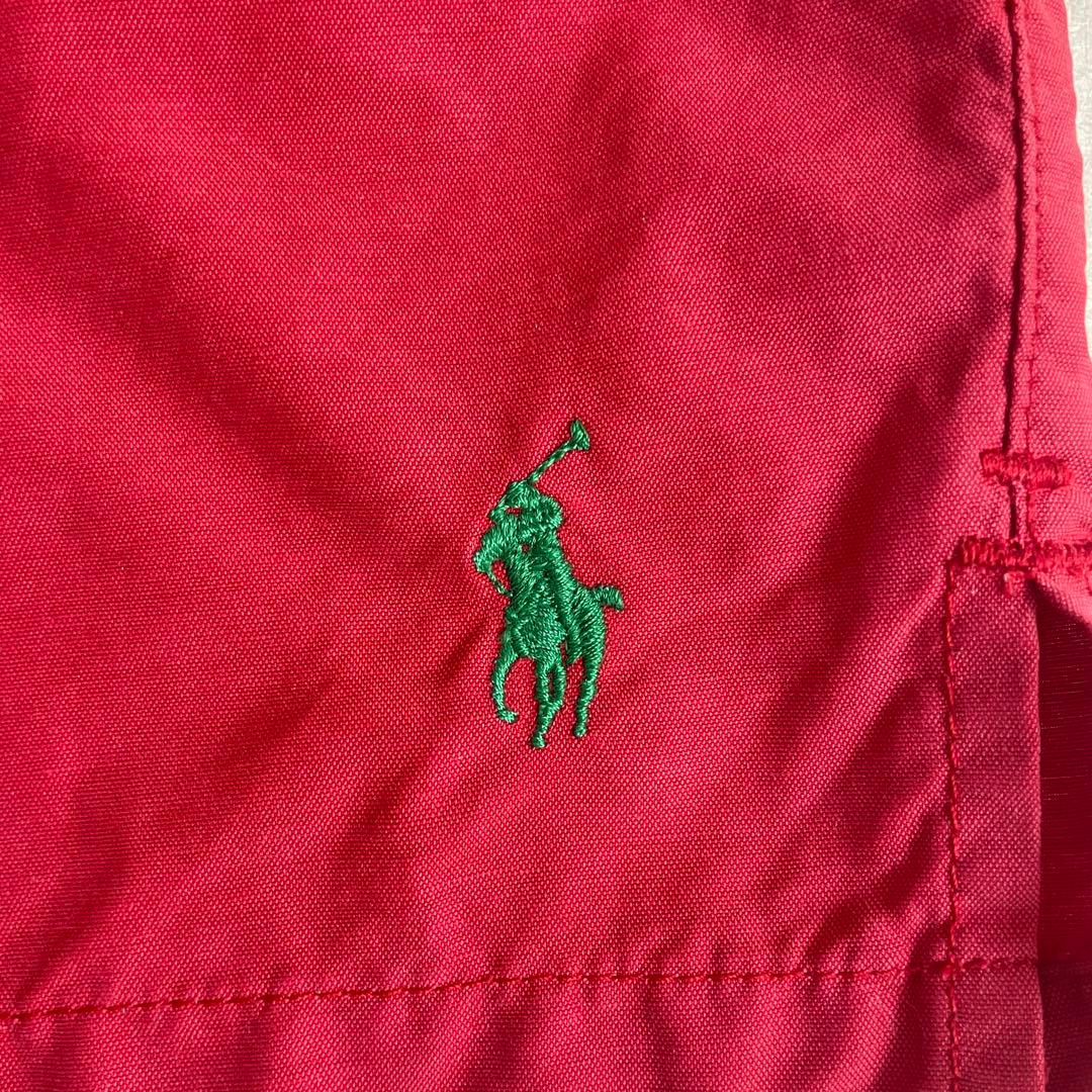 90s POLO RALPH LAUREN 赤 スイムショーツ Mサイズ