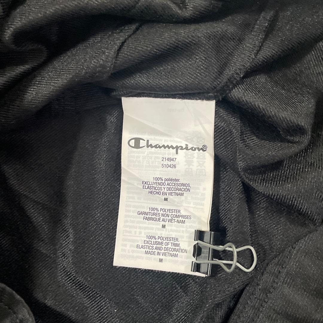 【美品】Champion トラックジャケット ロゴプリント L ブラック
