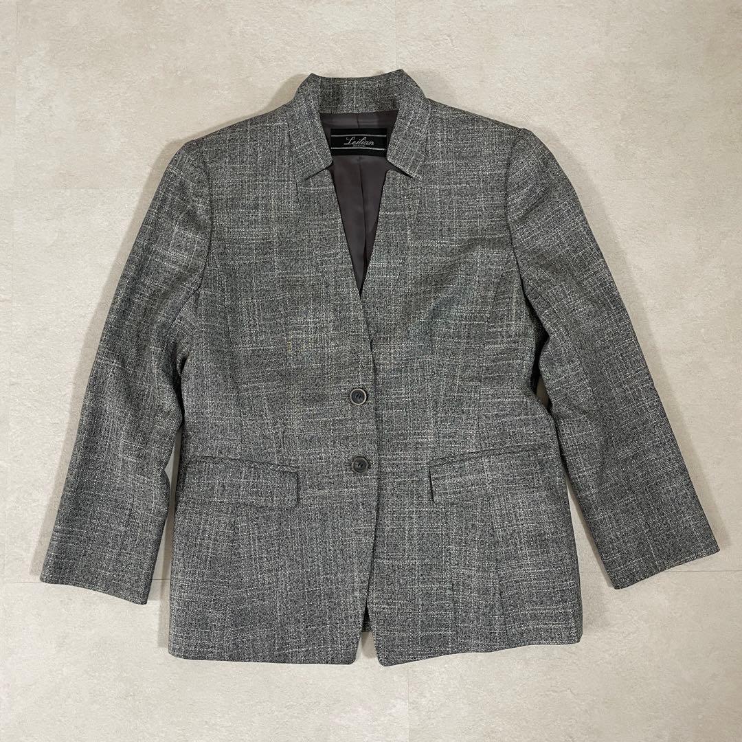【美品】 Leilian セットアップ シルク混 サイズ9 （M相当）グレー