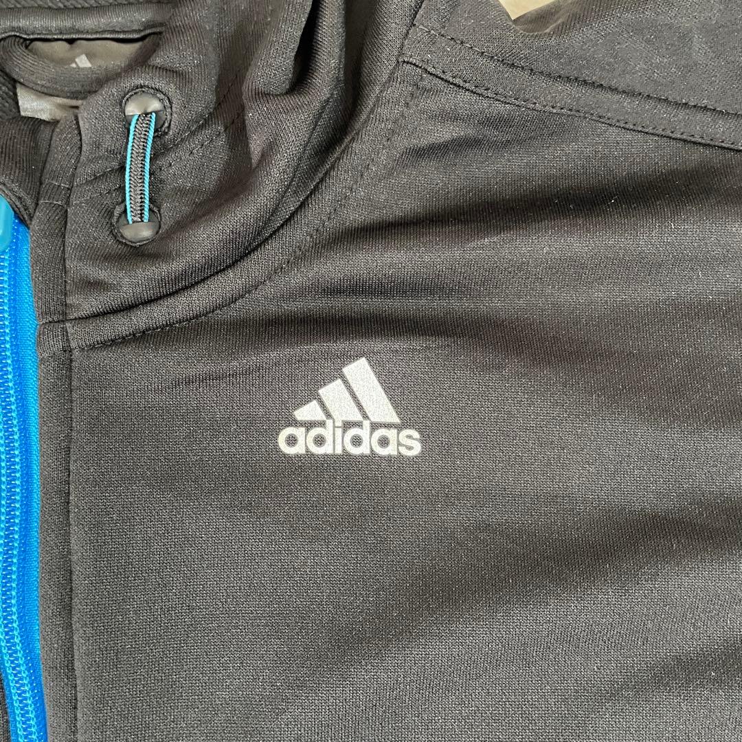 【美品】adidas フード付 トラックジャケット 3ストライプ サイズL