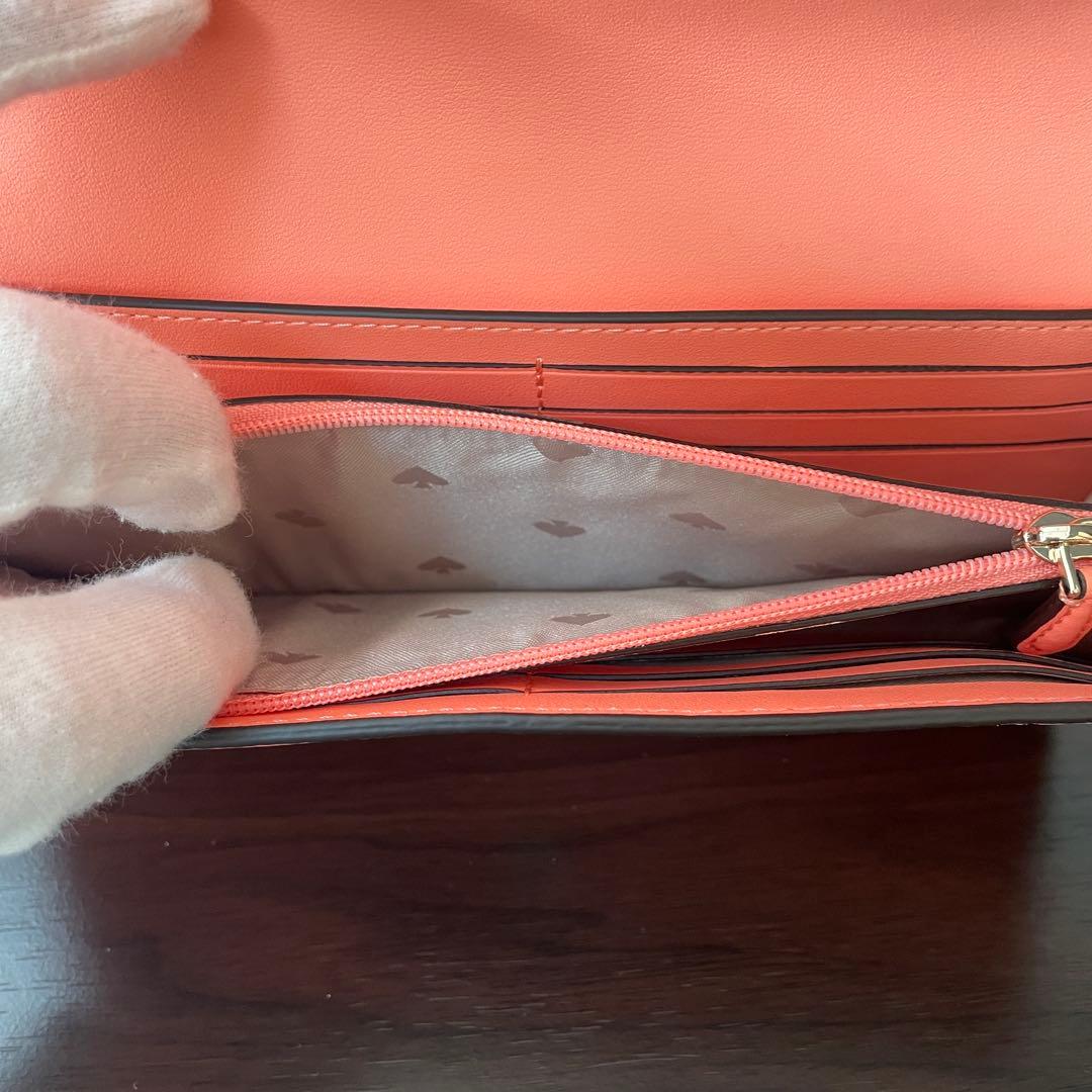 訳あり新品 kate spade 長財布 メロンボール オレンジ系