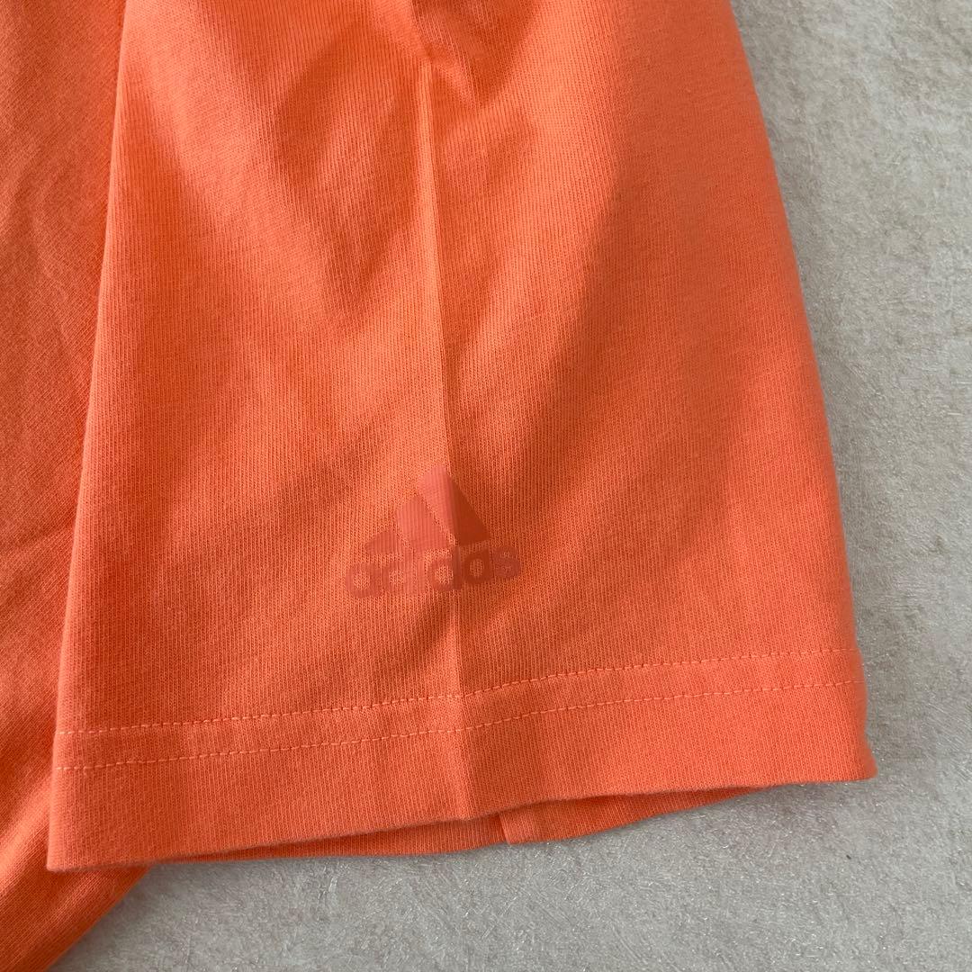 【美品】adidas 半袖Tシャツ ボタニカル グラフィックプリント オレンジ