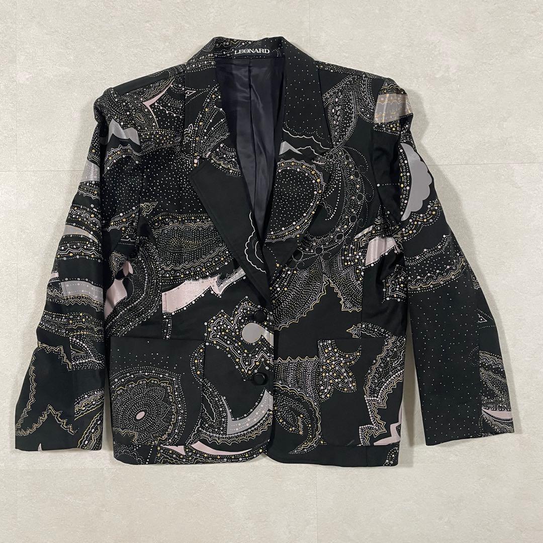 【美品】LEONARD テーラードジャケット サイズ9AB2 ブラック