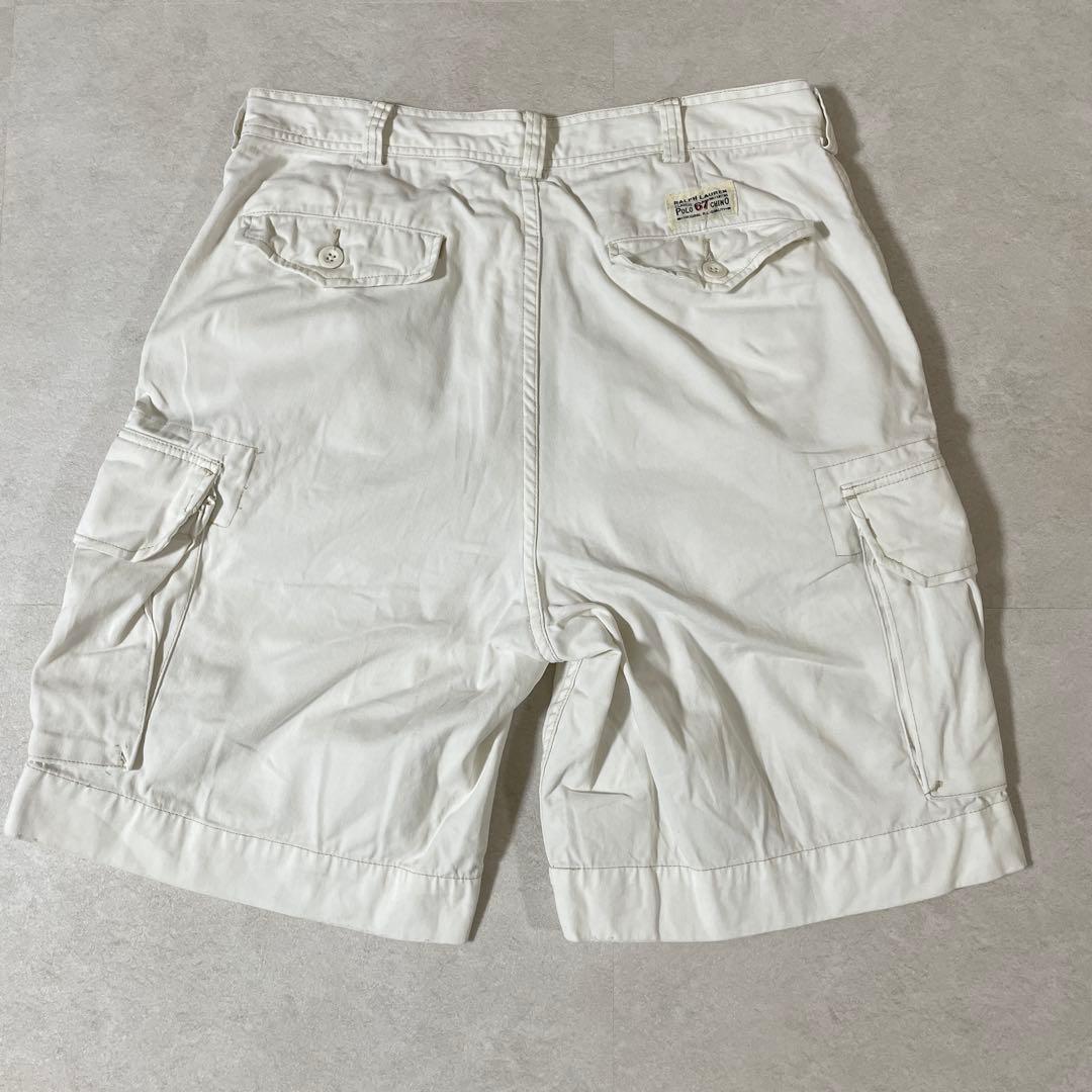90s POLO RALPH LAUREN ハーフパンツ サイズ36 ホワイト