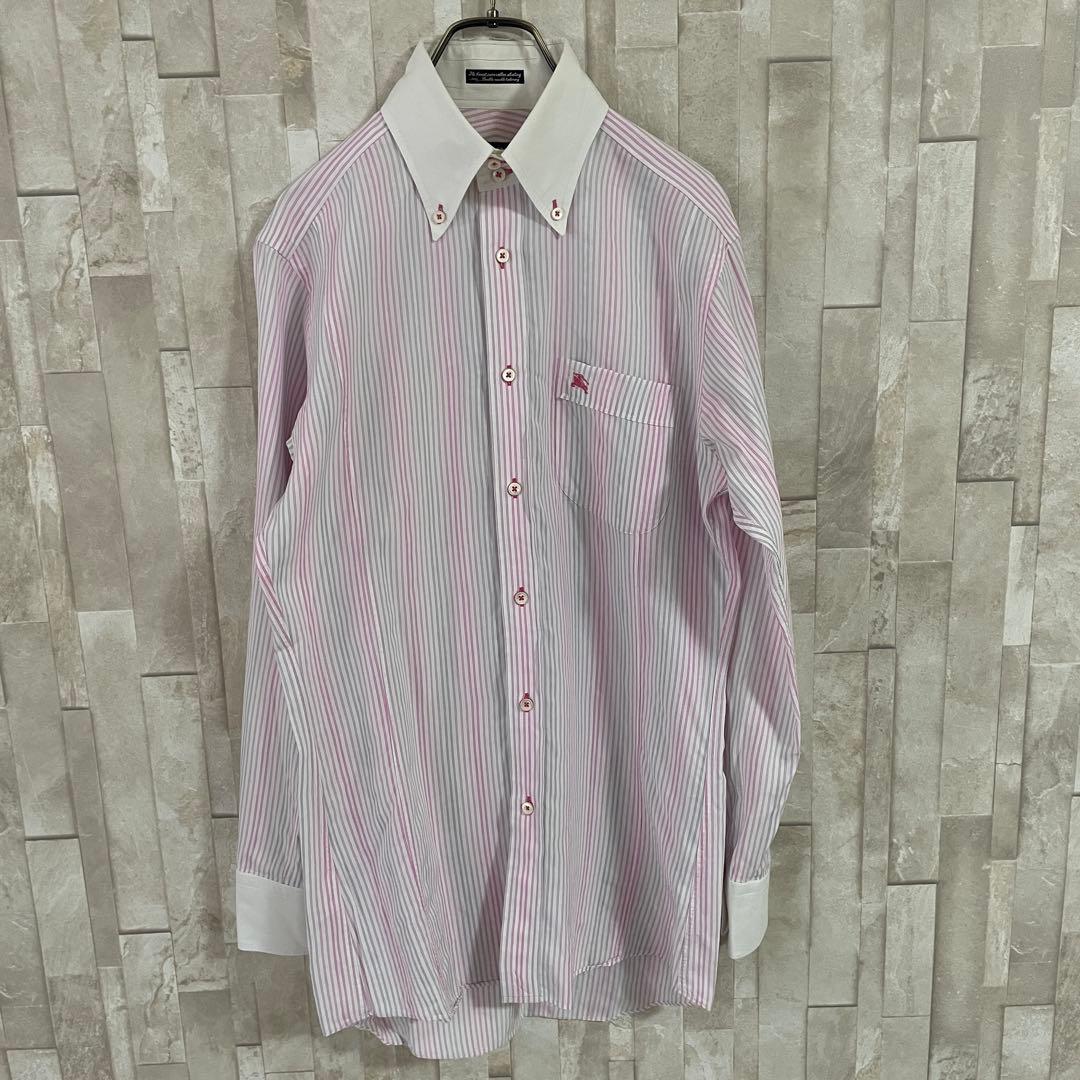 古着 BURBERRY BLACK LABEL 長袖シャツ ストライプ 38