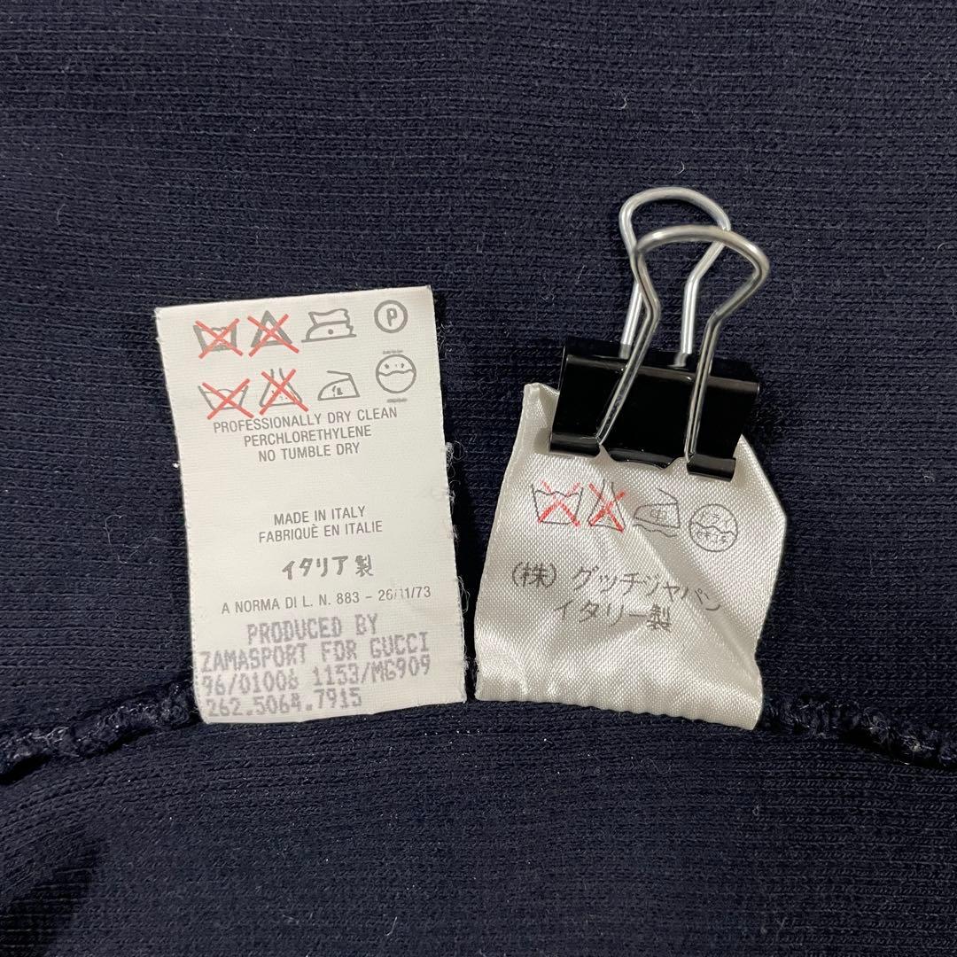 【美品】GUCCI タンクトップ イタリア製 ロゴ刺繍 サイズM ネイビー